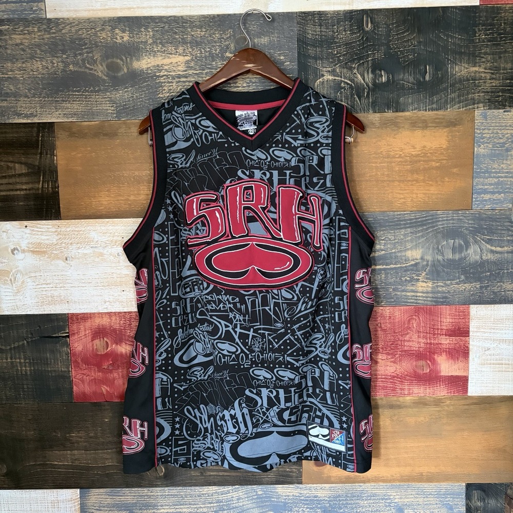Vintage Y2K SRH Stoners AOP Tank Top Red And Black Jersey, Men’s Size Large